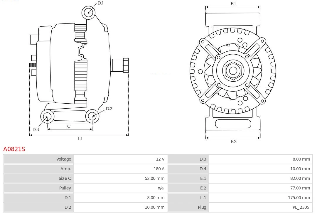 Alternator Brand new AS-PL A0821S