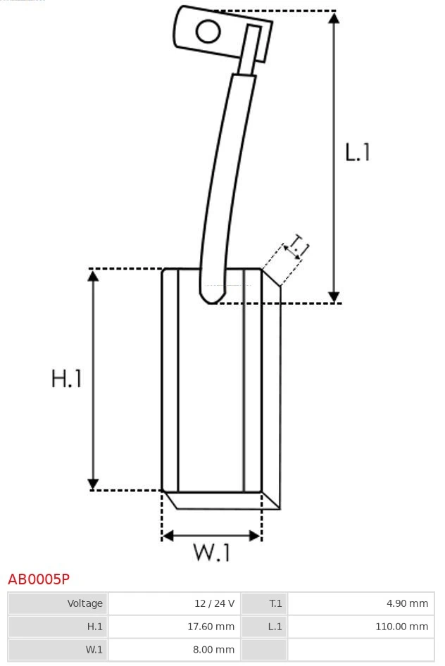 AS-PL AB0005P Carbon Brush, alternator