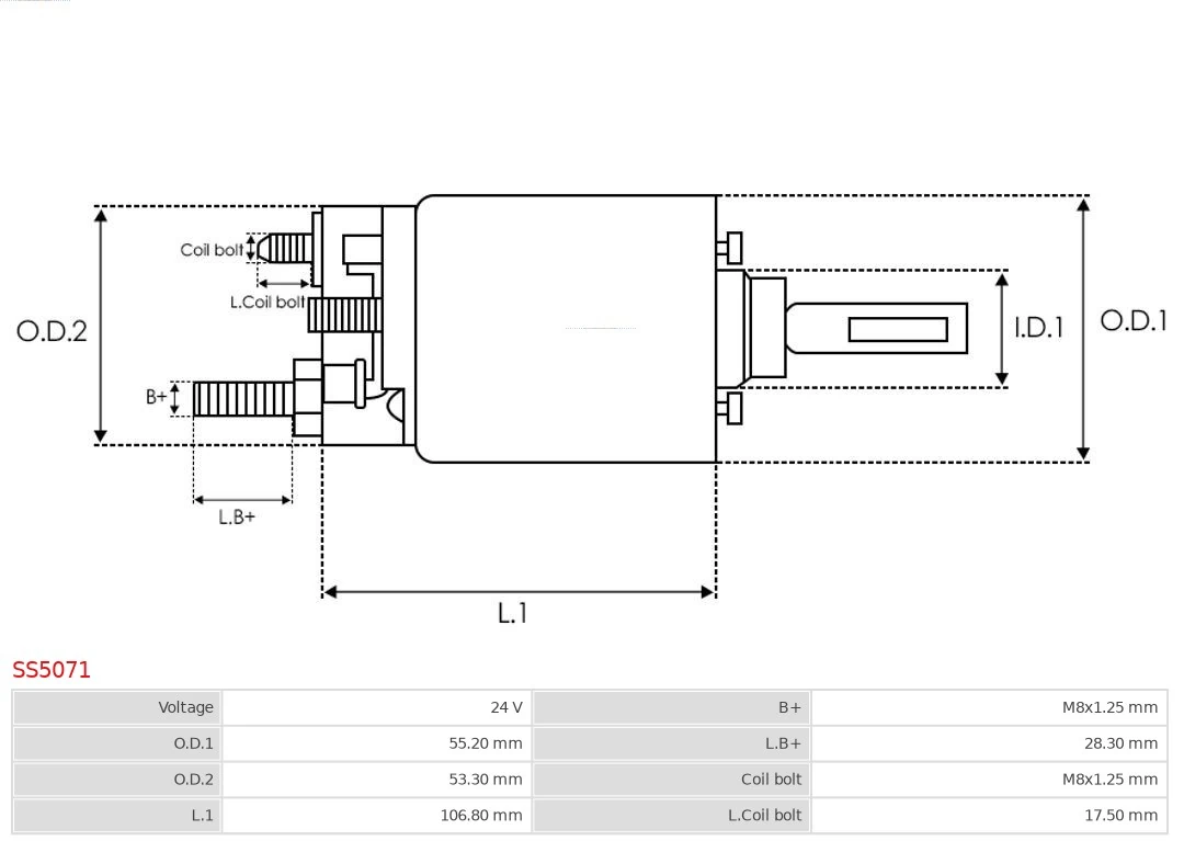 AS-PL SS5071 Solenoid Switch, starter