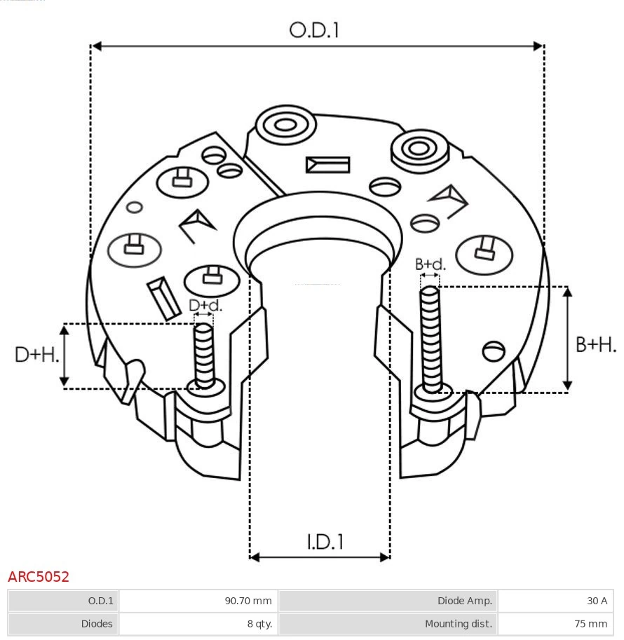 Rectifier, alternator Brand new AS-PL ARC5052