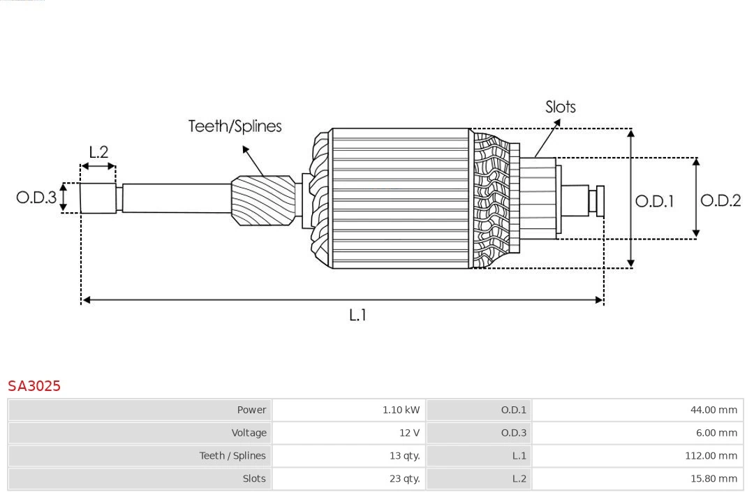 AS-PL SA3025 Armature, starter