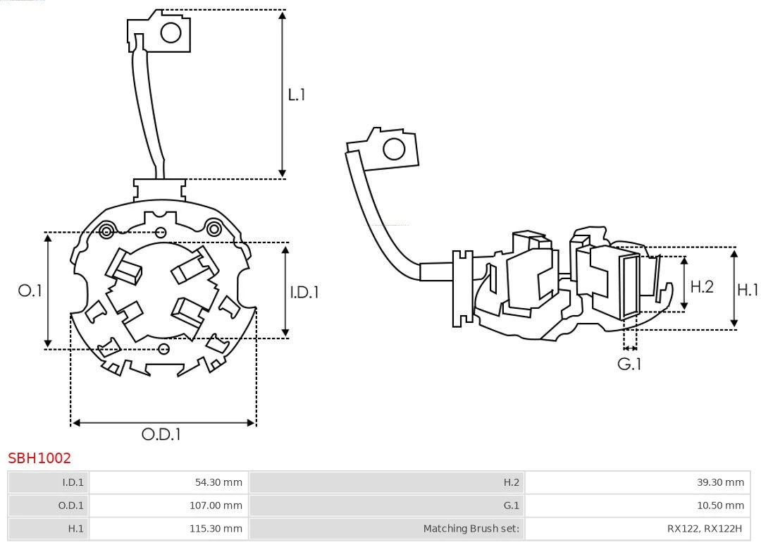 Holder, carbon brushes Brand new AS-PL SBH1002