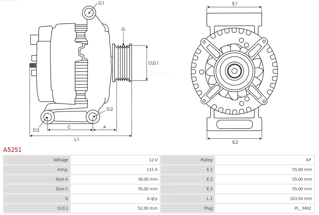 AS-PL A5251 Alternator