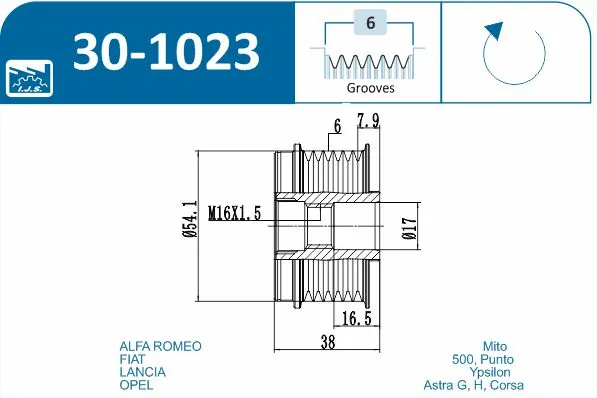 Generatorfreilauf Technology & Quality, Made in Spain 30-1023