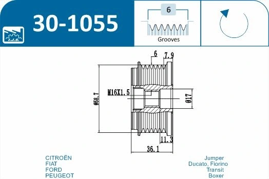 Generatorfreilauf Technology & Quality, Made in Spain 30-1055