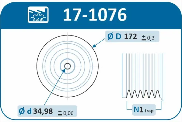 IJS GROUP 17-1076 Belt Pulley, crankshaft