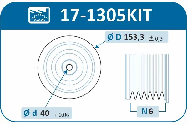IJS GROUP 17-1305KIT Belt Pulley, crankshaft