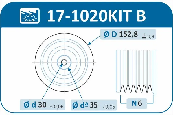 IJS GROUP 17-1020KIT B Belt Pulley Set, crankshaft