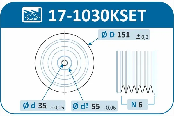 Belt Pulley Set, crankshaft Technology & Quality, Made in Spain 17-1030KSET