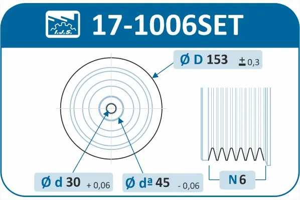 IJS GROUP 17-1006SET Belt Pulley Set, crankshaft