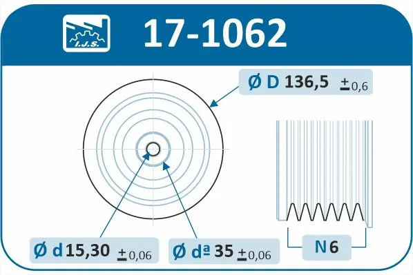 Belt Pulley, crankshaft Technology & Quality, Made in Spain 17-1062