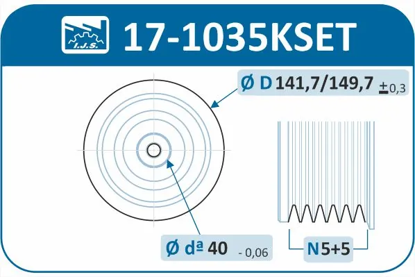IJS GROUP 17-1035KSET Belt Pulley Set, crankshaft