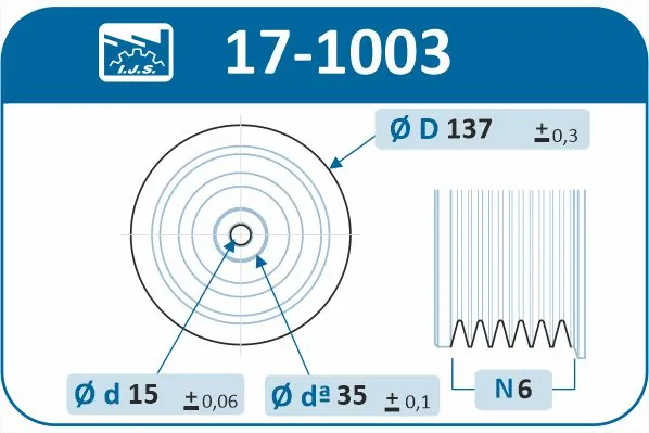 Belt Pulley, crankshaft Technology & Quality, Made in Spain 17-1003