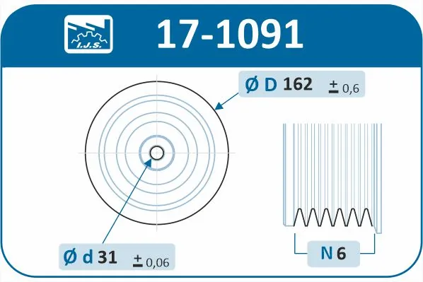 IJS GROUP 17-1091 Belt Pulley, crankshaft