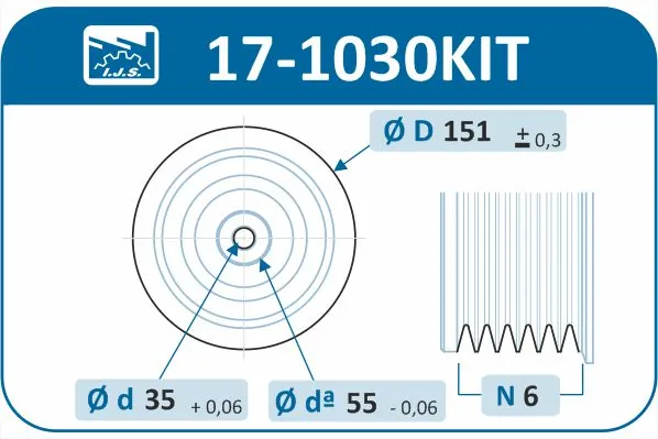 IJS GROUP 17-1030KIT Belt Pulley Set, crankshaft