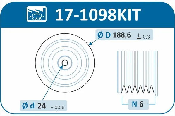 벨트 풀리 세트, 크랭크 샤프트 Technology & Quality, Made in Spain 17-1098KIT