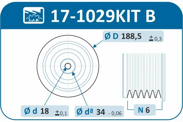 IJS GROUP 17-1029KIT B Belt Pulley Set, crankshaft