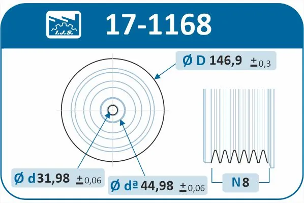 IJS GROUP 17-1168 Belt Pulley, crankshaft