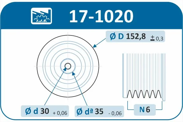 IJS GROUP 17-1020 Belt Pulley, crankshaft