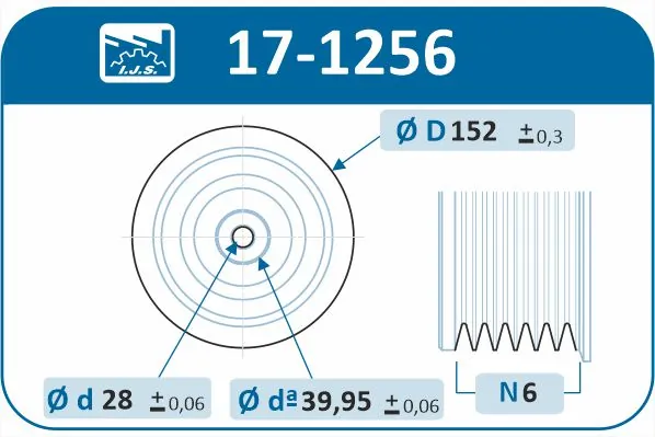 IJS GROUP 17-1256 Belt Pulley, crankshaft