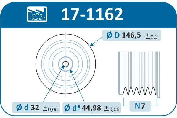 IJS GROUP 17-1162 Belt Pulley, crankshaft