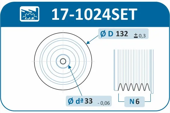 IJS GROUP 17-1024SET Belt Pulley Set, crankshaft