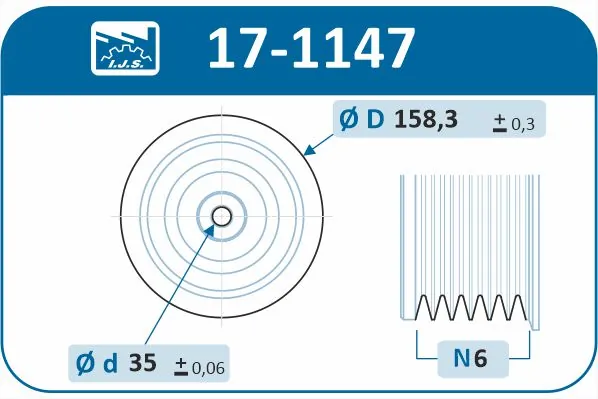 IJS GROUP 17-1147 Belt Pulley, crankshaft
