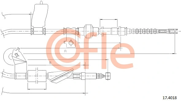 Cable Pull, parking brake 17.4018
