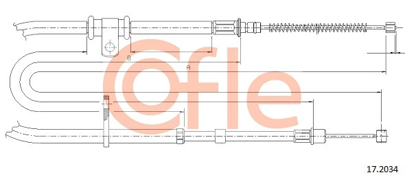 Cable Pull, parking brake 17.2034