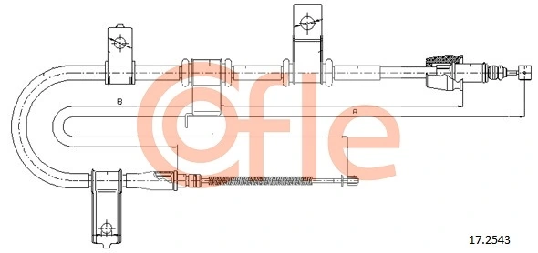 Cable Pull, parking brake 17.2543