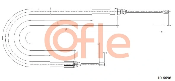 COFLE 10.6696 Cable Pull, parking brake