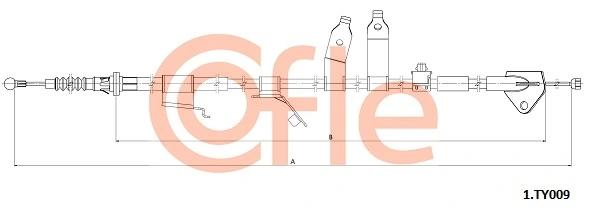 Cable Pull, parking brake 92.1.TY009