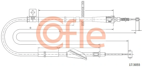 COFLE 17.5055 Cable Pull, parking brake