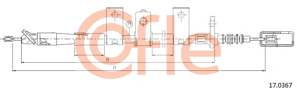 COFLE 17.0367 Cable Pull, parking brake