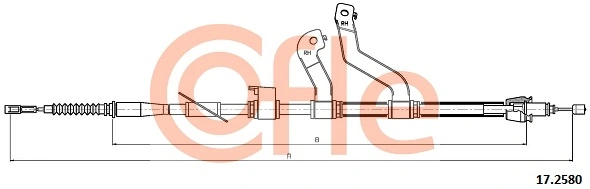Cable Pull, parking brake 17.2580