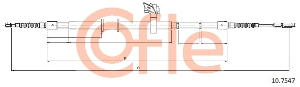 Cable Pull, parking brake 10.7547
