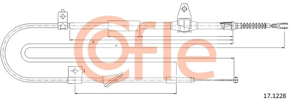 COFLE 17.1228 Cable Pull, parking brake