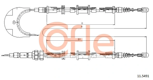 COFLE 11.5491 Cable Pull, parking brake