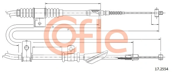 Cable Pull, parking brake 17.2554