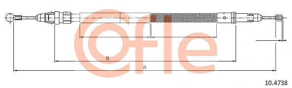 Cable Pull, parking brake 10.4738