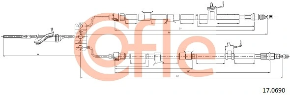 Cable Pull, parking brake 92.17.0690