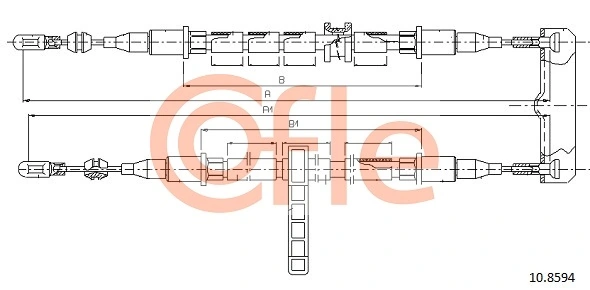 Cable Pull, parking brake 10.8594