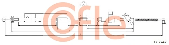 Cable Pull, parking brake 17.2742