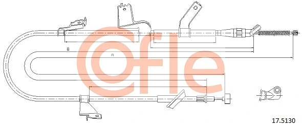 Cable Pull, parking brake 17.5130
