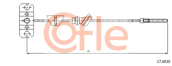 Cable Pull, parking brake 17.6030