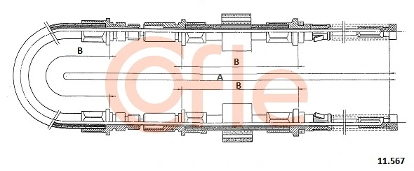 COFLE 11.567 Cable Pull, parking brake