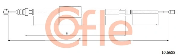Cable Pull, parking brake 10.6688