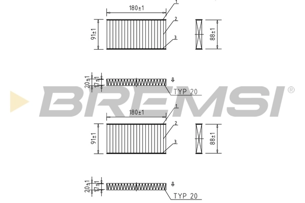 Filter, cabin air FC0888C
