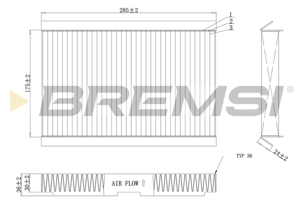 Filter, cabin air FC0185C