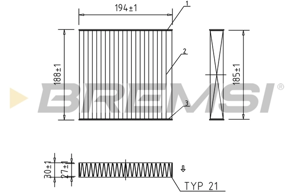 Filter, cabin air FC0171A